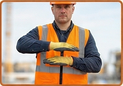 Slowly / Inch hand signal